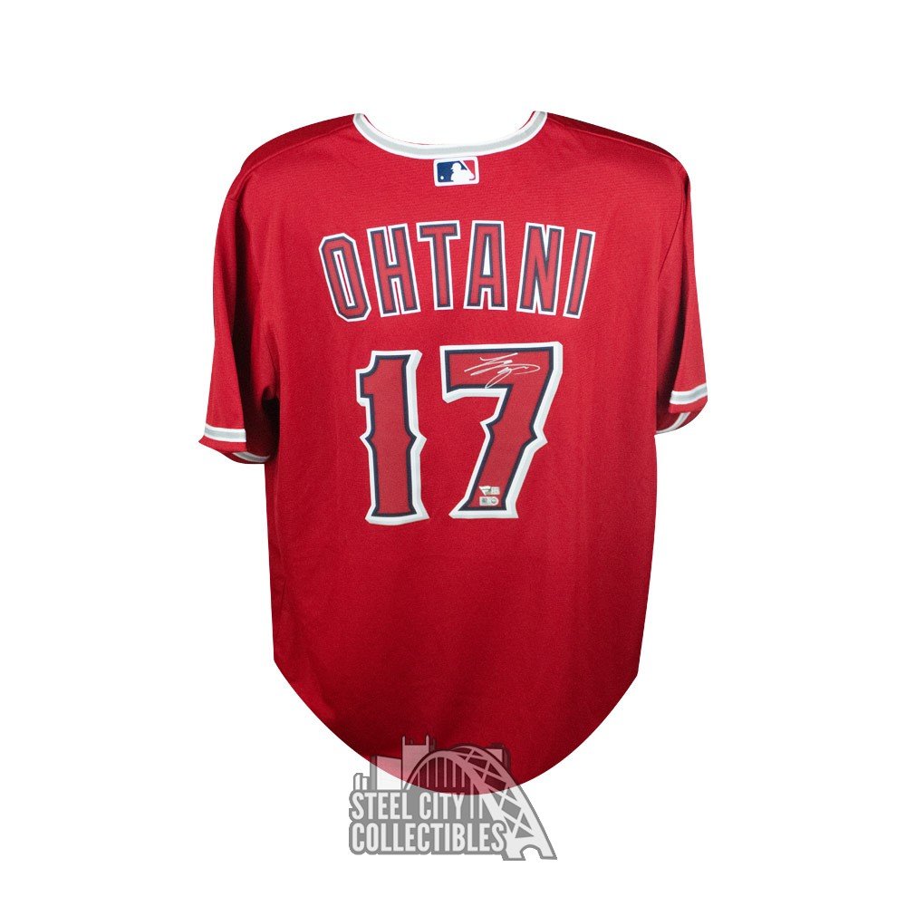 Shohei Ohtani Los Angeles Angels Autographed Red Nike Replica Jersey