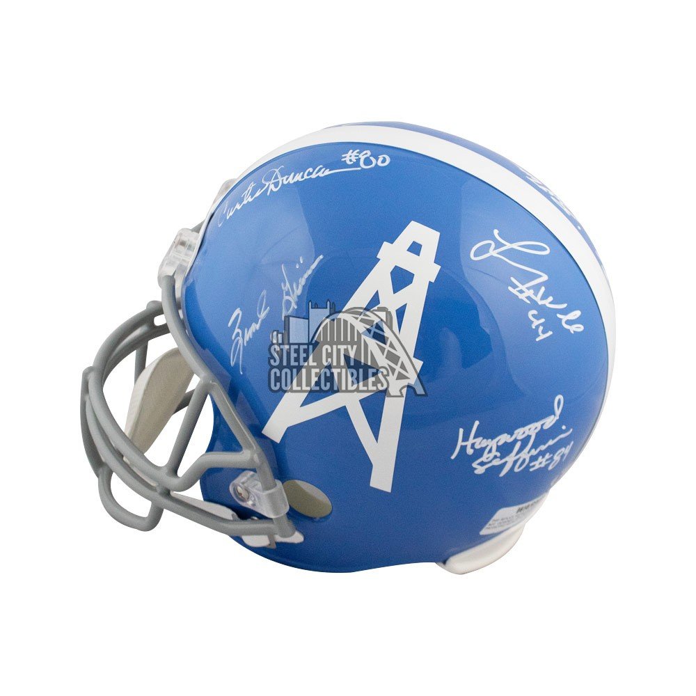 Houston Oilers Greats Autographed Proline Full-Size Football Helmet - BAS  COA (Gray Facemask)