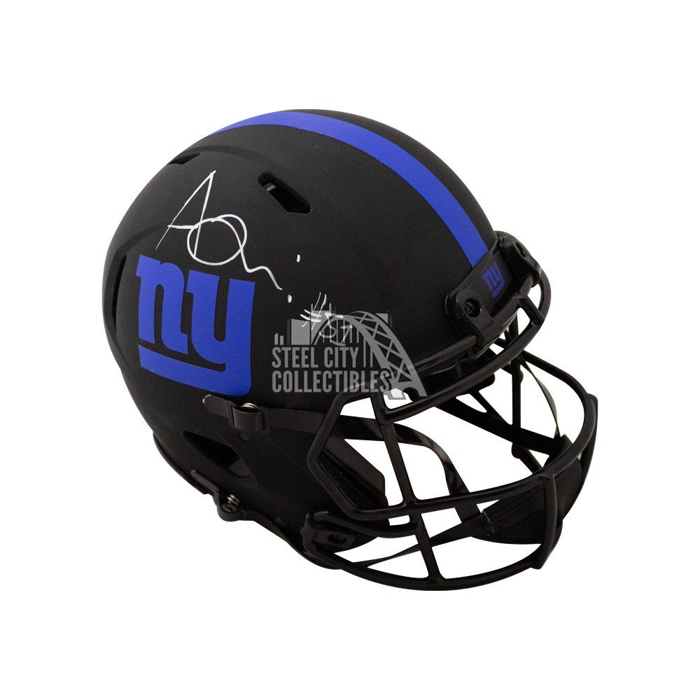 Azeez Ojulari Autographed New York Giants Lunar Eclipse Mini Football Helmet  - BAS (Black Ink)