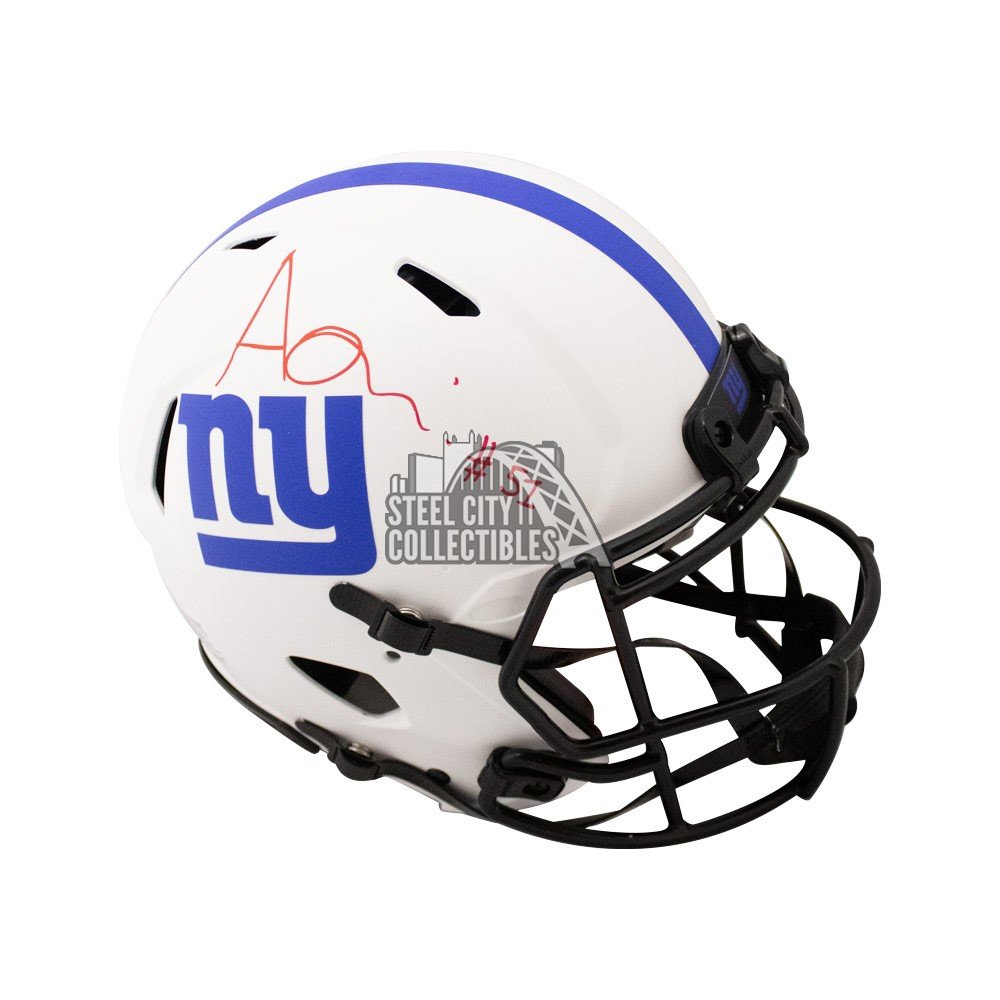 Azeez Ojulari Autographed New York Giants Lunar Eclipse Mini Football Helmet  - BAS (Black Ink)