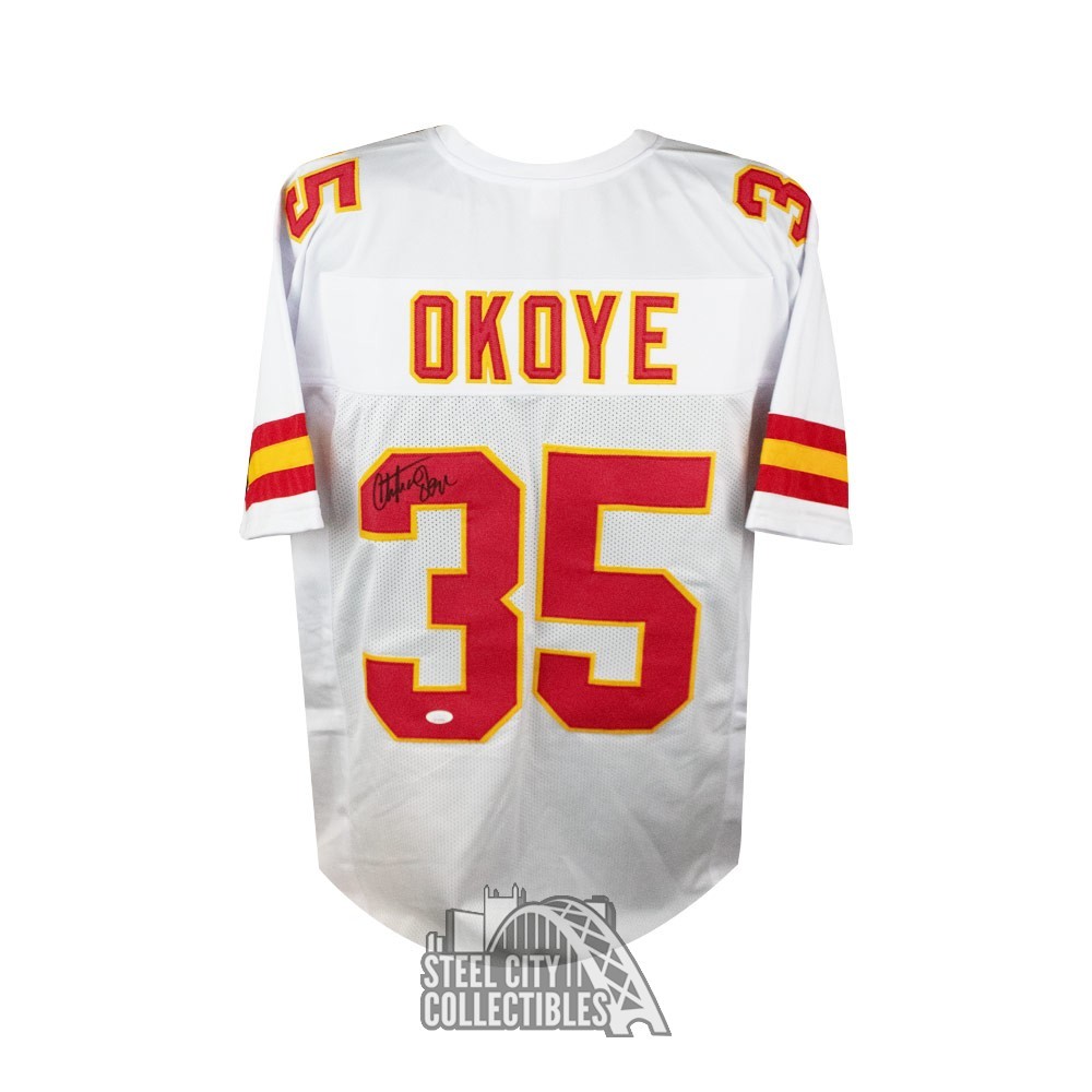 Kansas City Chiefs Christian Okoye Autographed Signed Jersey Jsa Coa