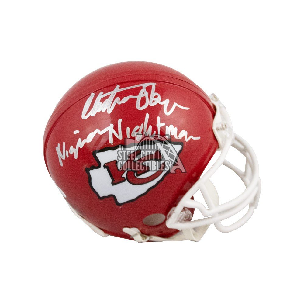 Christian Okoye Signed Kansas City Chiefs Mini Helmet (JSA) Nigerian N –