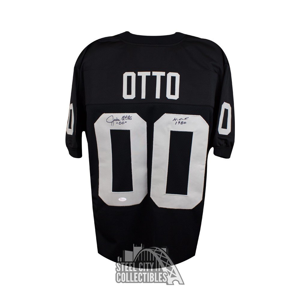 Jim Otto HOF Autographed Oakland Raiders Custom Black Football Jersey - JSA  (B)