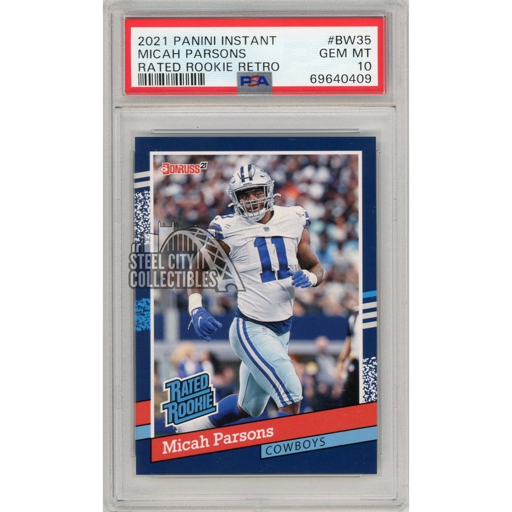 Micah Parsons 2021 Panini Instant Donruss Rated Rookie /2231 #BW35 PSA 10