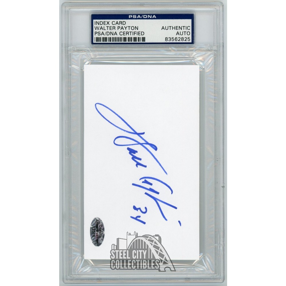 Walter Payton Autographed Index Card - PSA/DNA (Blue Ink)