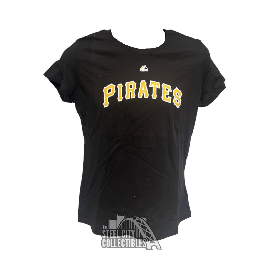 Pittsburgh Pirates Majestic Women's Black Watermark T-Shirt
