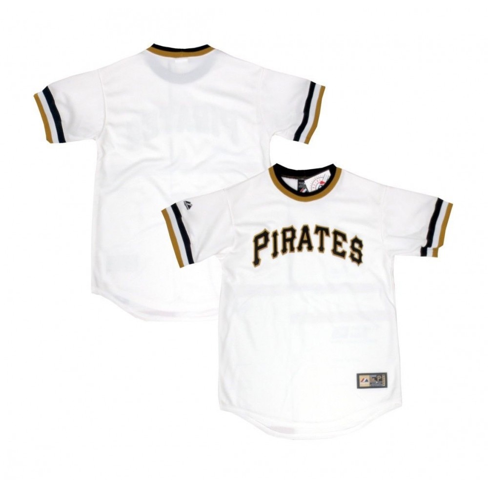 Pittsburgh Pirates Majestic MLB Youth Alternate Throwback White Replica  Jersey