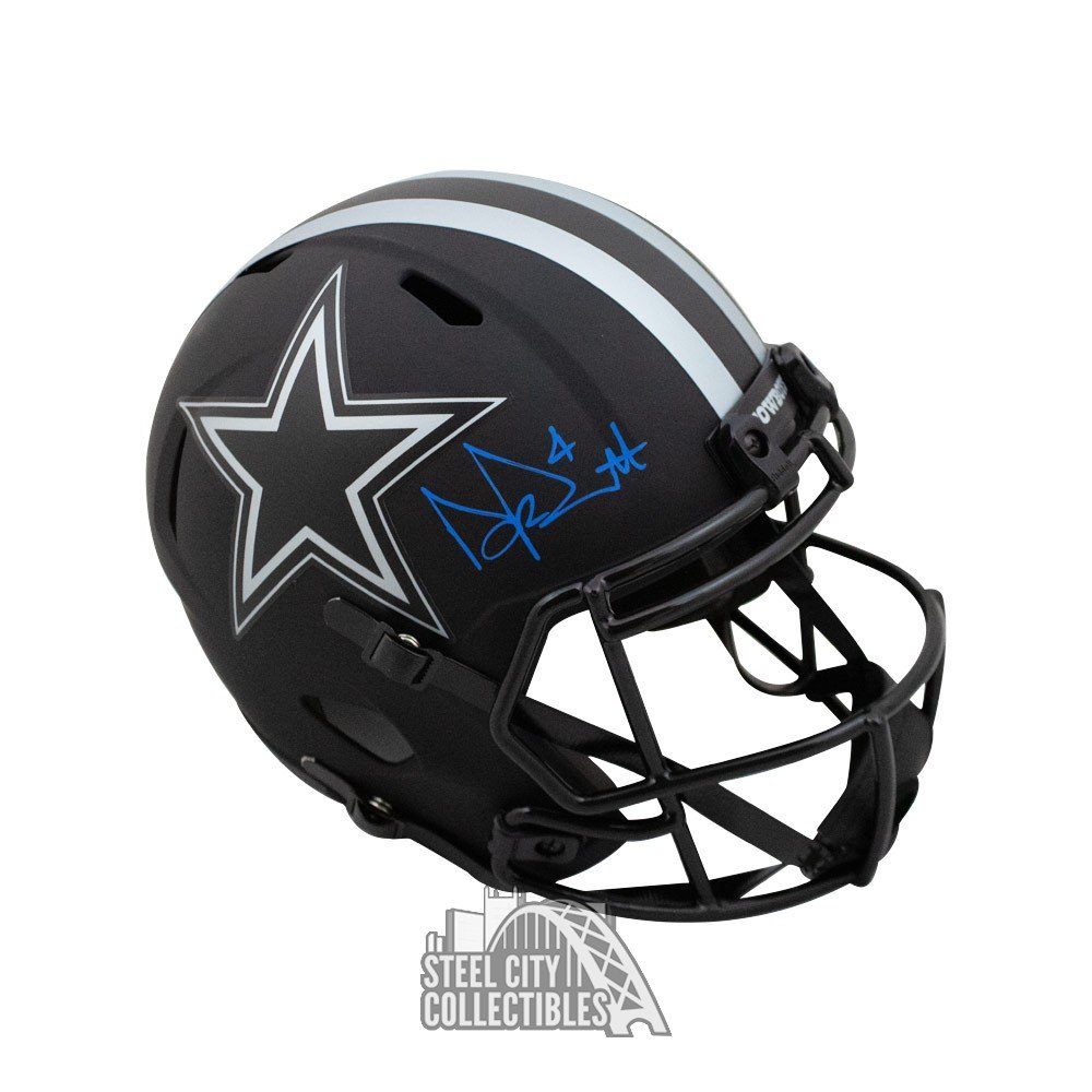 Dak Prescott Autographed Cowboys Eclipse Replica Full-Size Football Helmet  - BAS COA