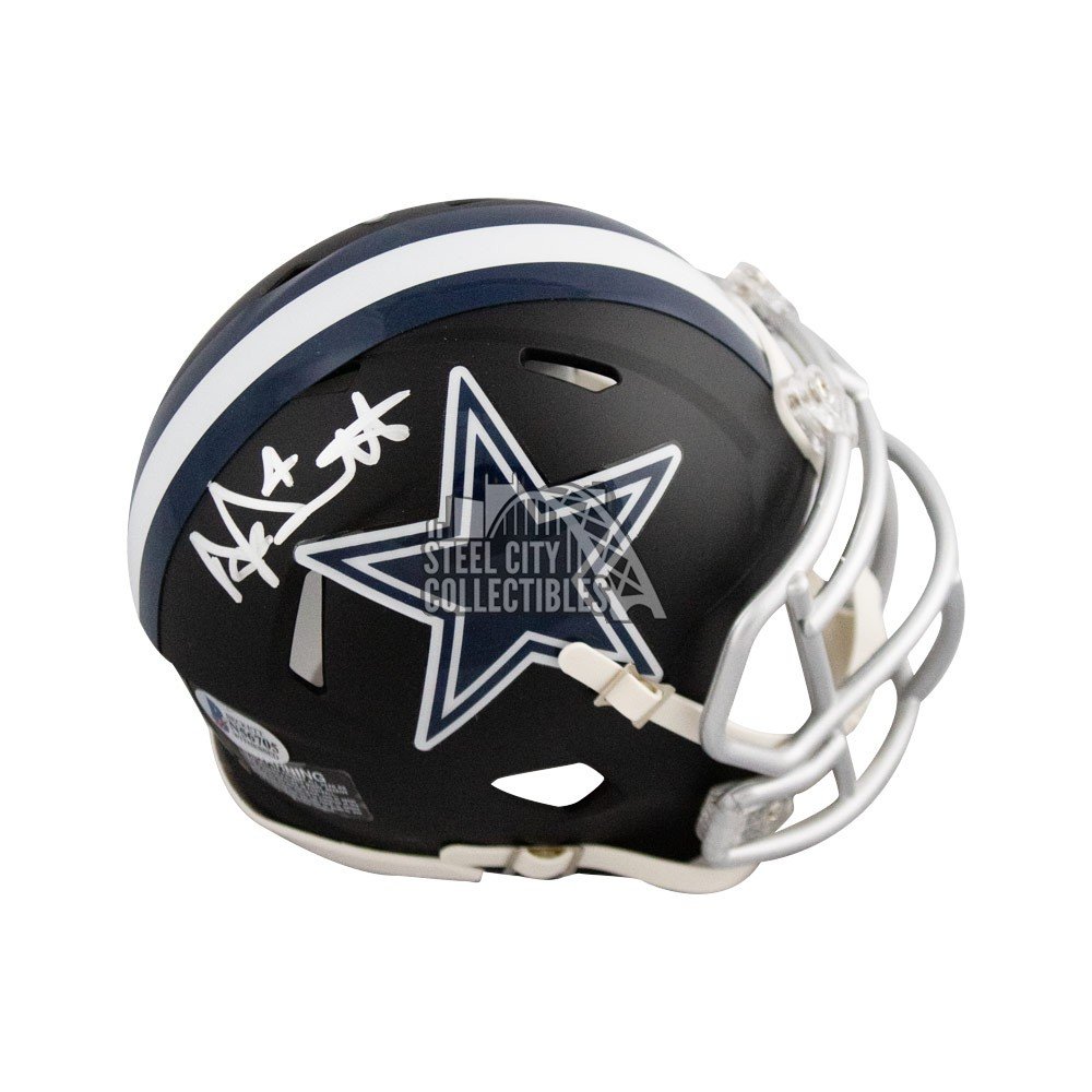 Dak Prescott Autographed Cowboys Eclipse Replica Full-Size Football Helmet  - BAS COA