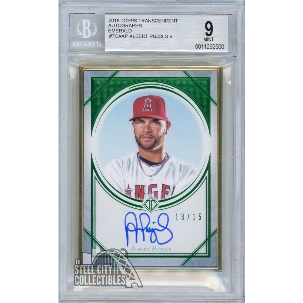 Albert Pujols 2018 Topps Transcendent Autographed Green Parallel Card 05/15