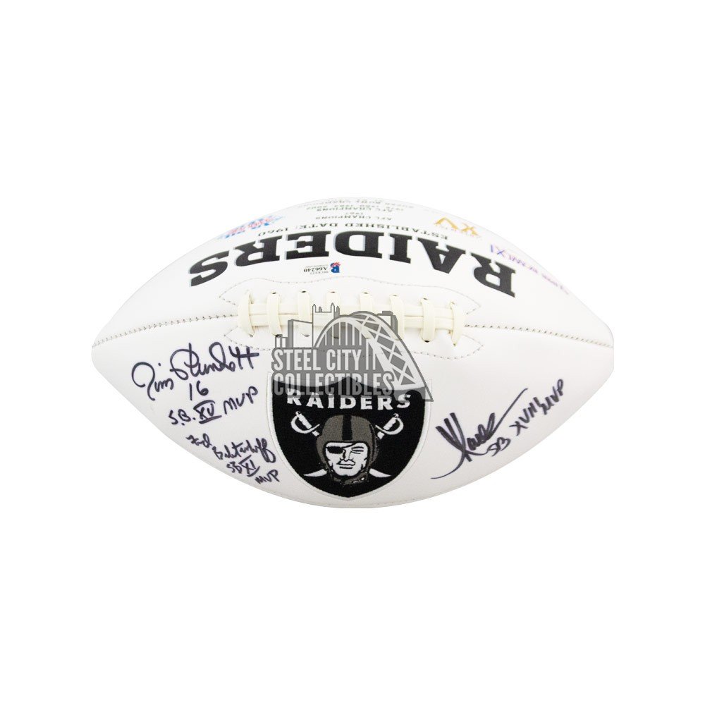 Allen Biletnikoff Plunkett SB MVPs Autographed Oakland Raiders