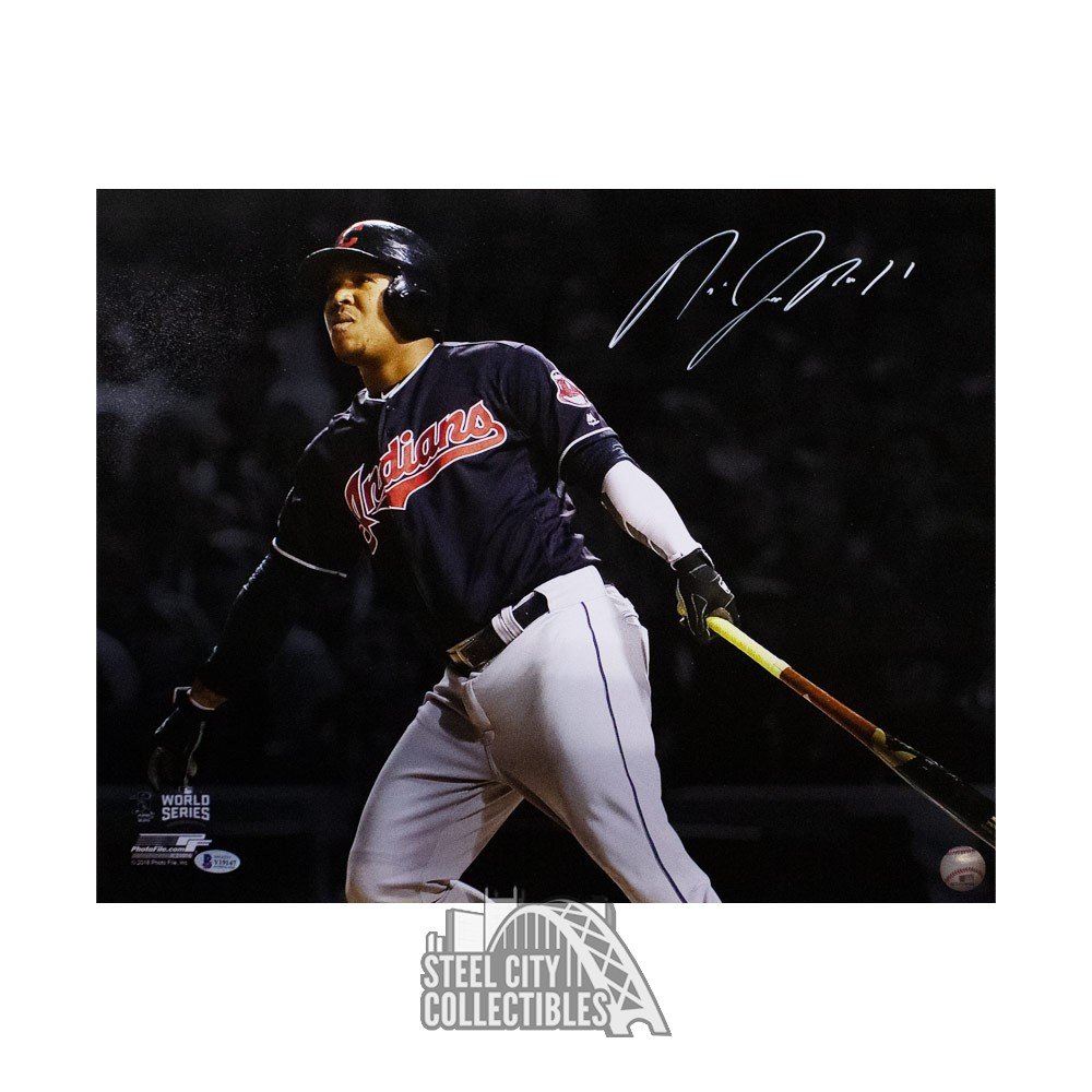 Jose Ramirez Autographed Cleveland Indians 8x10 Photo - BAS COA (White Ink)