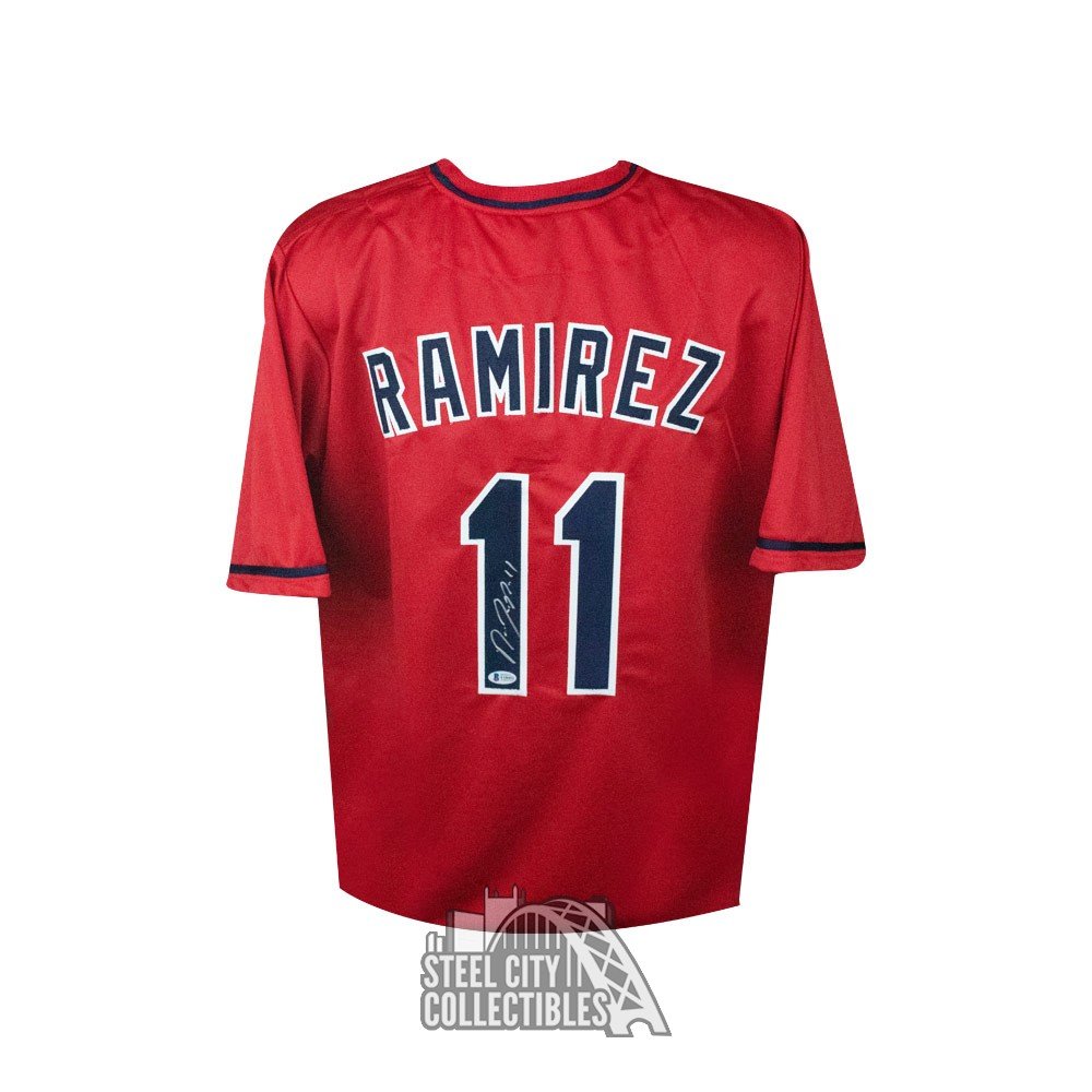 Jose Ramirez Autographed Cleveland Indians Red Custom Baseball Jersey - BAS