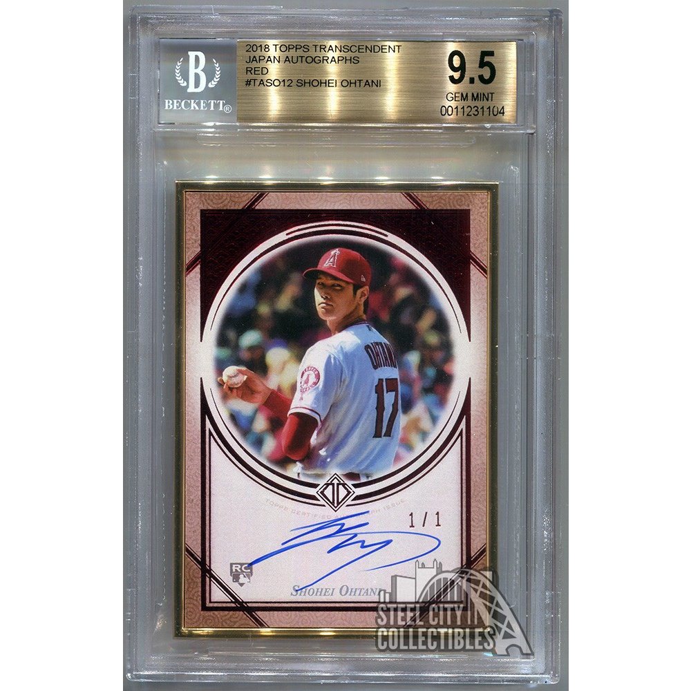 2018 SHOHEI OHTANI AUTO RC TRUE #1/1 TOPPS TRANSCENDENT RED JAPAN BGS 9.5  W/10