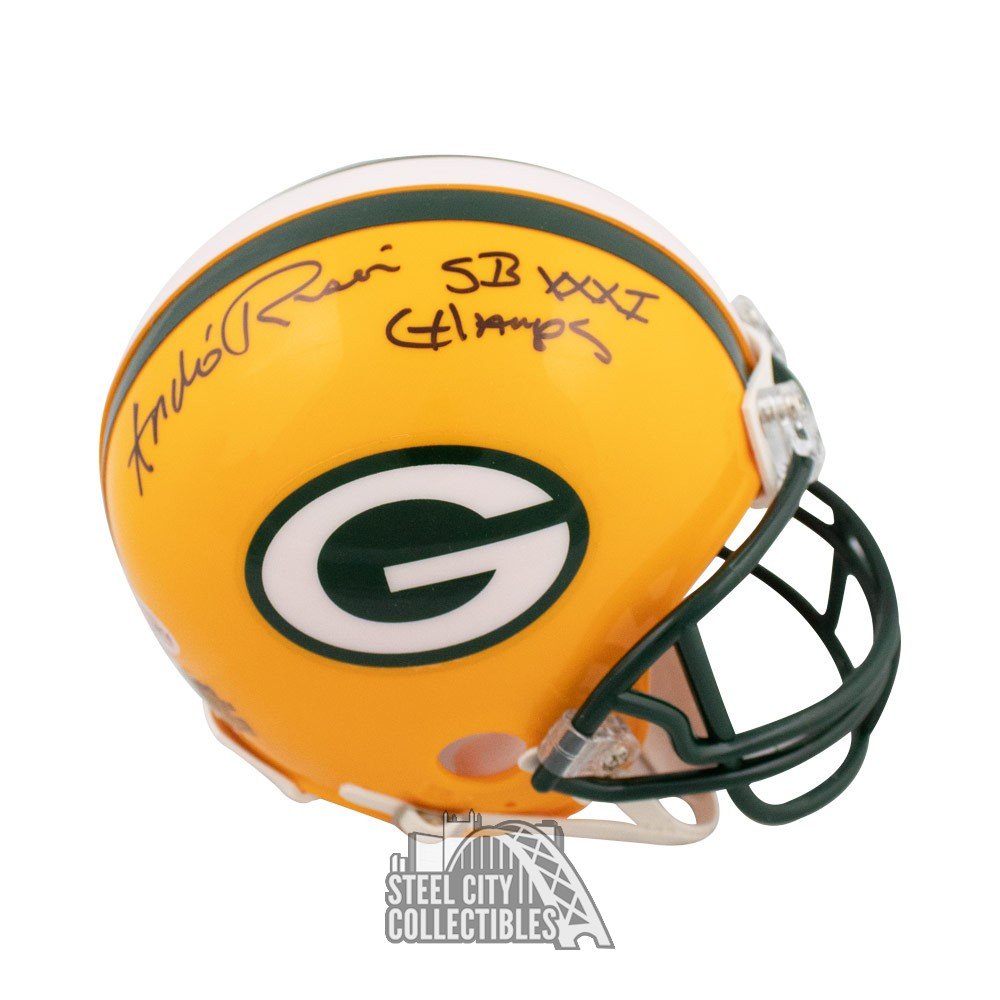 Andre Rison SBXXXI Champs Autographed Green Bay Packers Mini