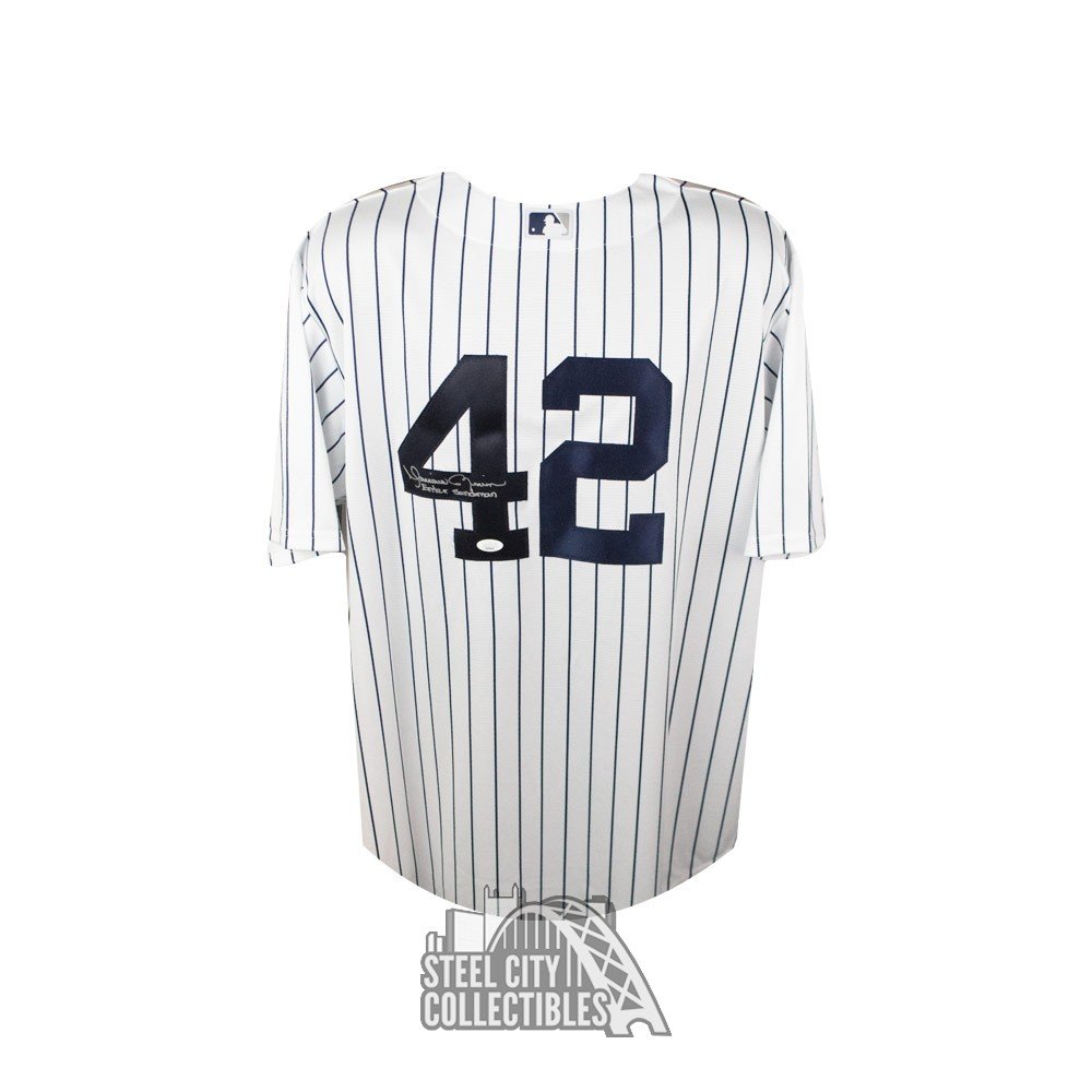 Mariano Rivera Autographed New York Yankees Jersey Inscribed Enter Sandman