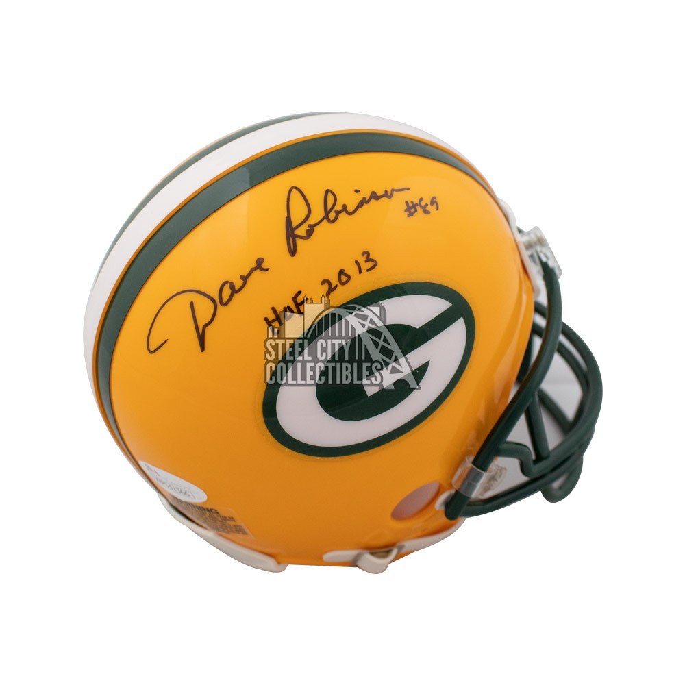 Dave Robinson Autographed Green Bay Packers Mini Helmet 10 Insc