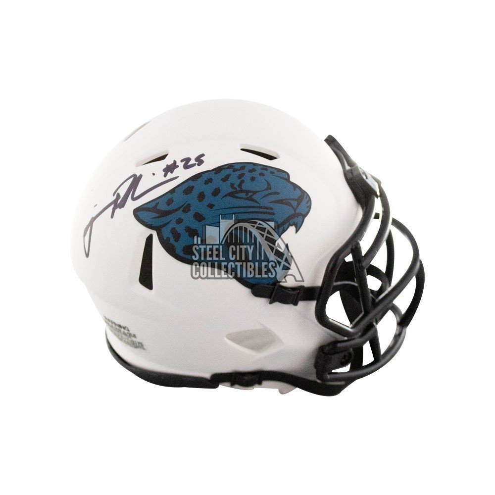 JAMES ROBINSON AUTOGRAPHED JAGUARS LUNAR ECLIPSE MINI HELMET