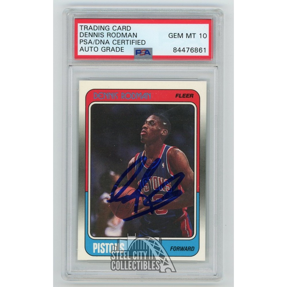 Dennis Rodman Autographed 1988 Fleer Autographed Card - PSA/DNA