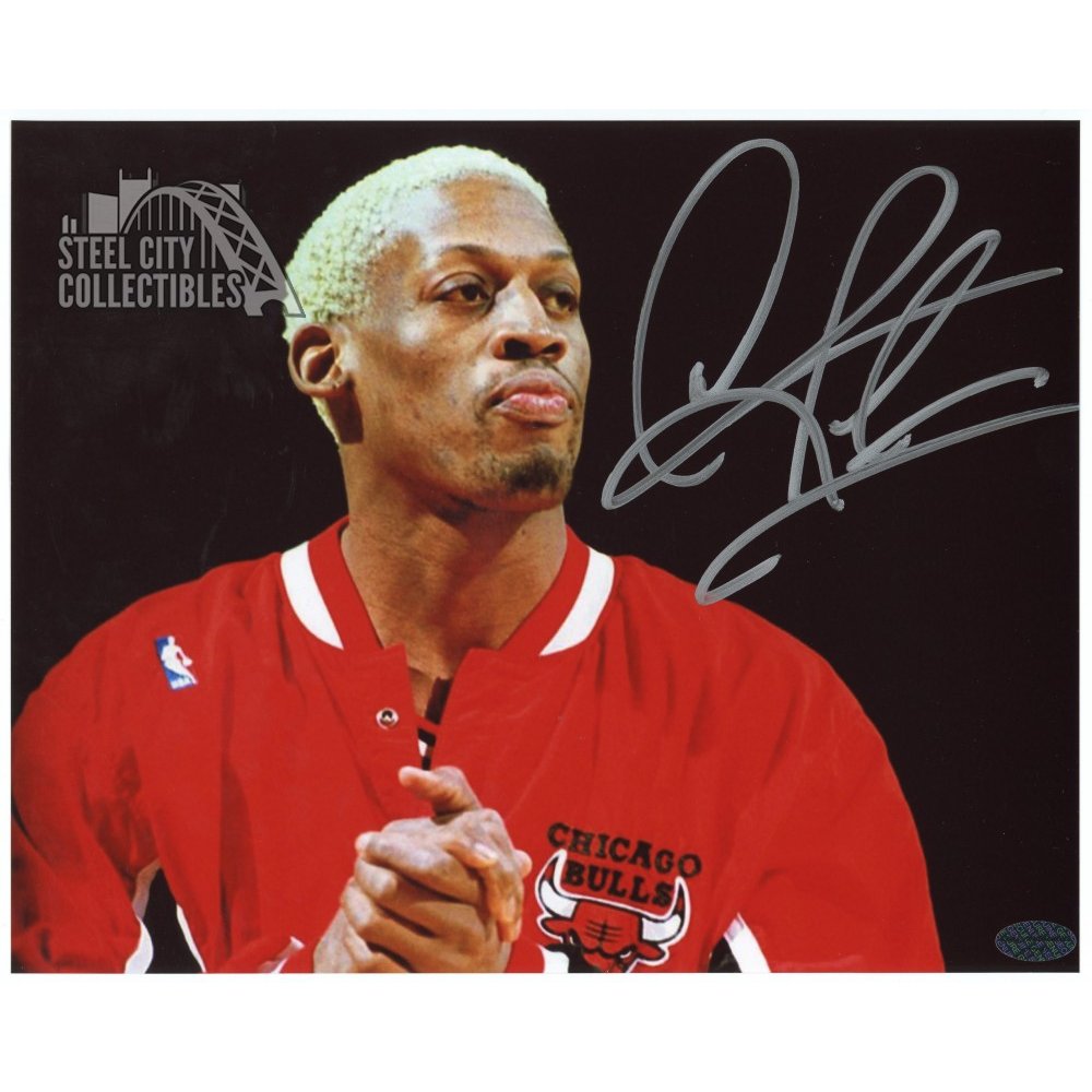 Dennis Rodman Autographed Chicago Bulls 8x10 Photo - Leaf COA (B ...