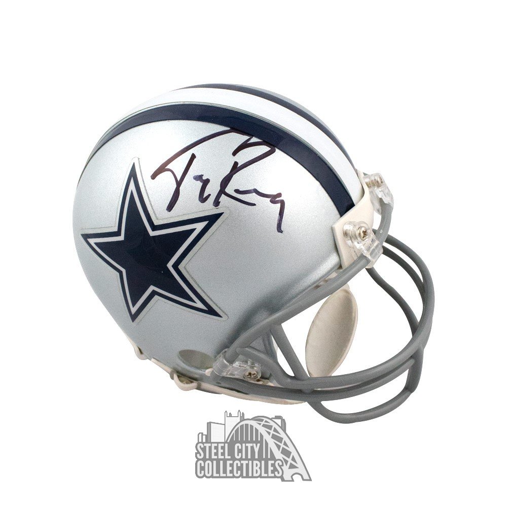 Tony Romo Autographed Cowboys Flat White Replica Full-Size Football Helmet  - BAS COA