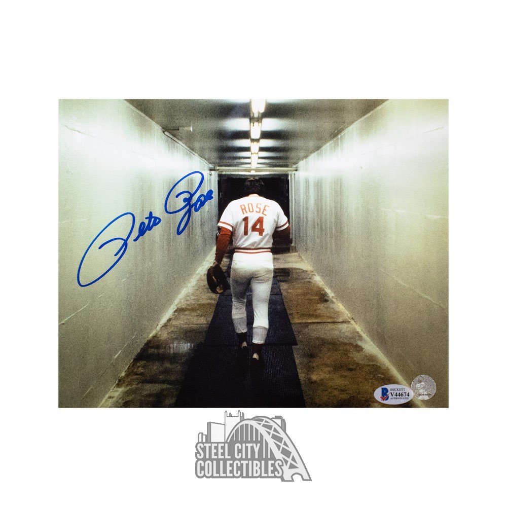 Pete Rose Autographed Cincinnati Reds 8x10 Photo - BAS COA