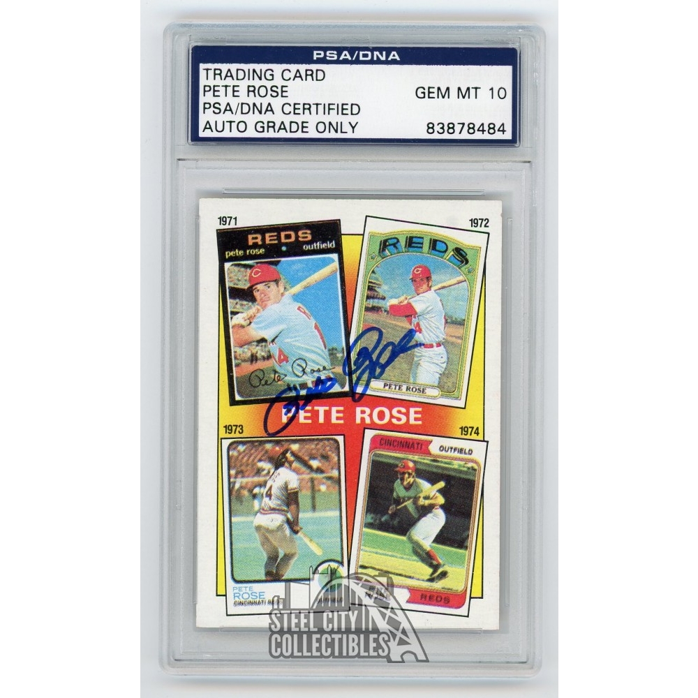 Pete Rose 1986 Topps Autographed Card #4 - PSA/DNA Gem MT 10 | Steel ...