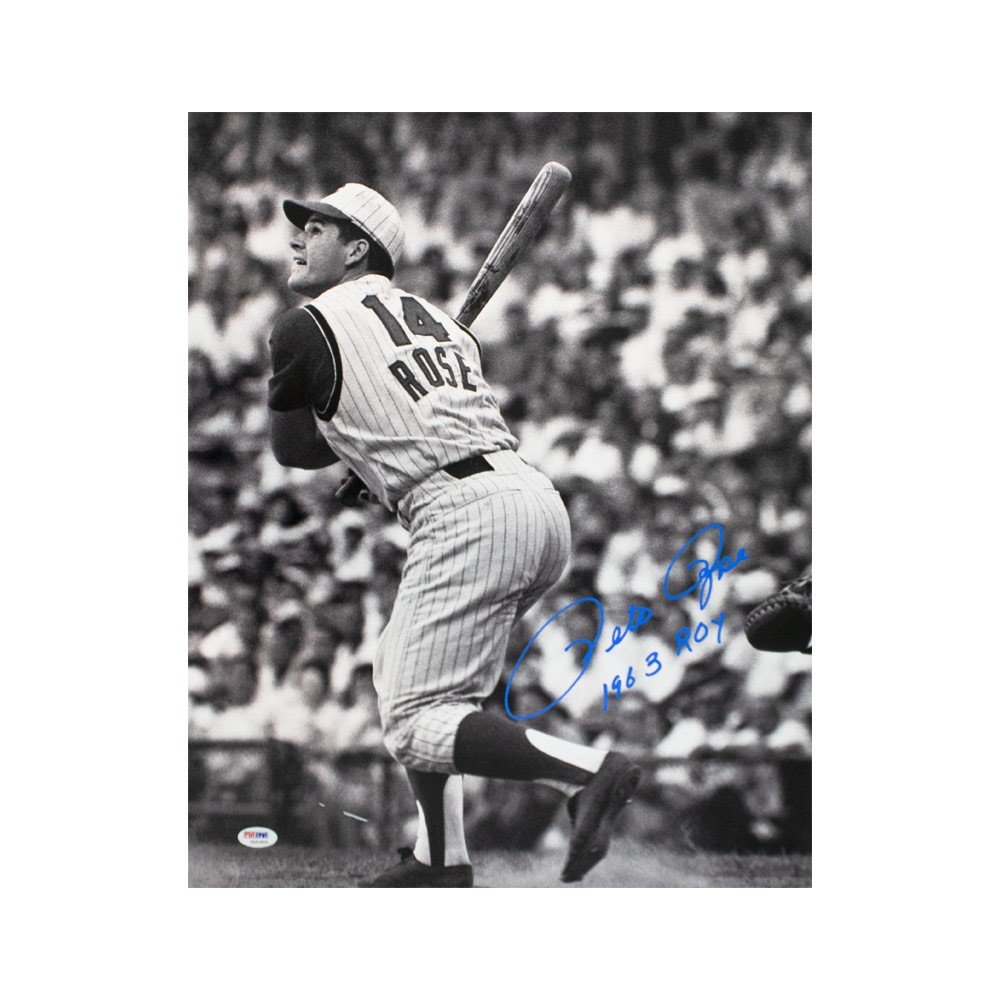 Pete Rose 1963 ROY Autographed Cincinnati Reds 16x20 Photo - PSA/DNA COA