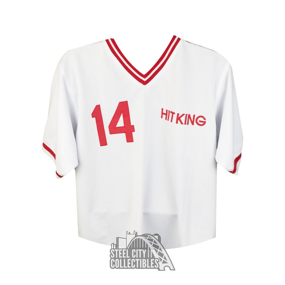 Pete Rose Autographed Cincinnati Custom Gray Baseball Jersey - JSA COA