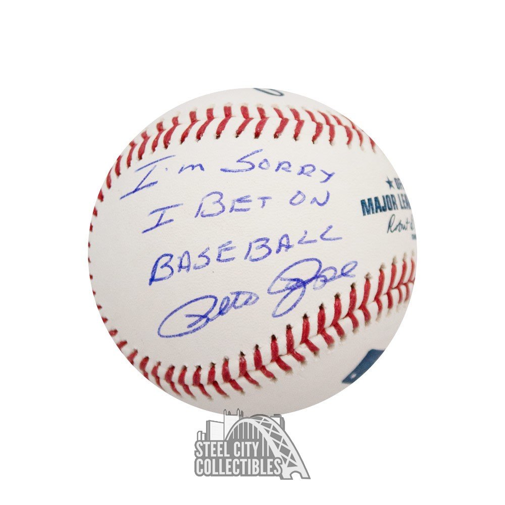 Pete Rose Cincinnati Reds Signed MLB Baseball Sorry I Bet on Baseball BAS