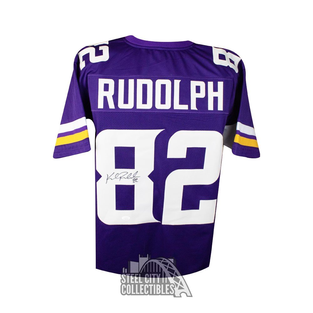 Kyle Rudolph Autographed Minnesota Custom Purple Football Jersey JSA COA