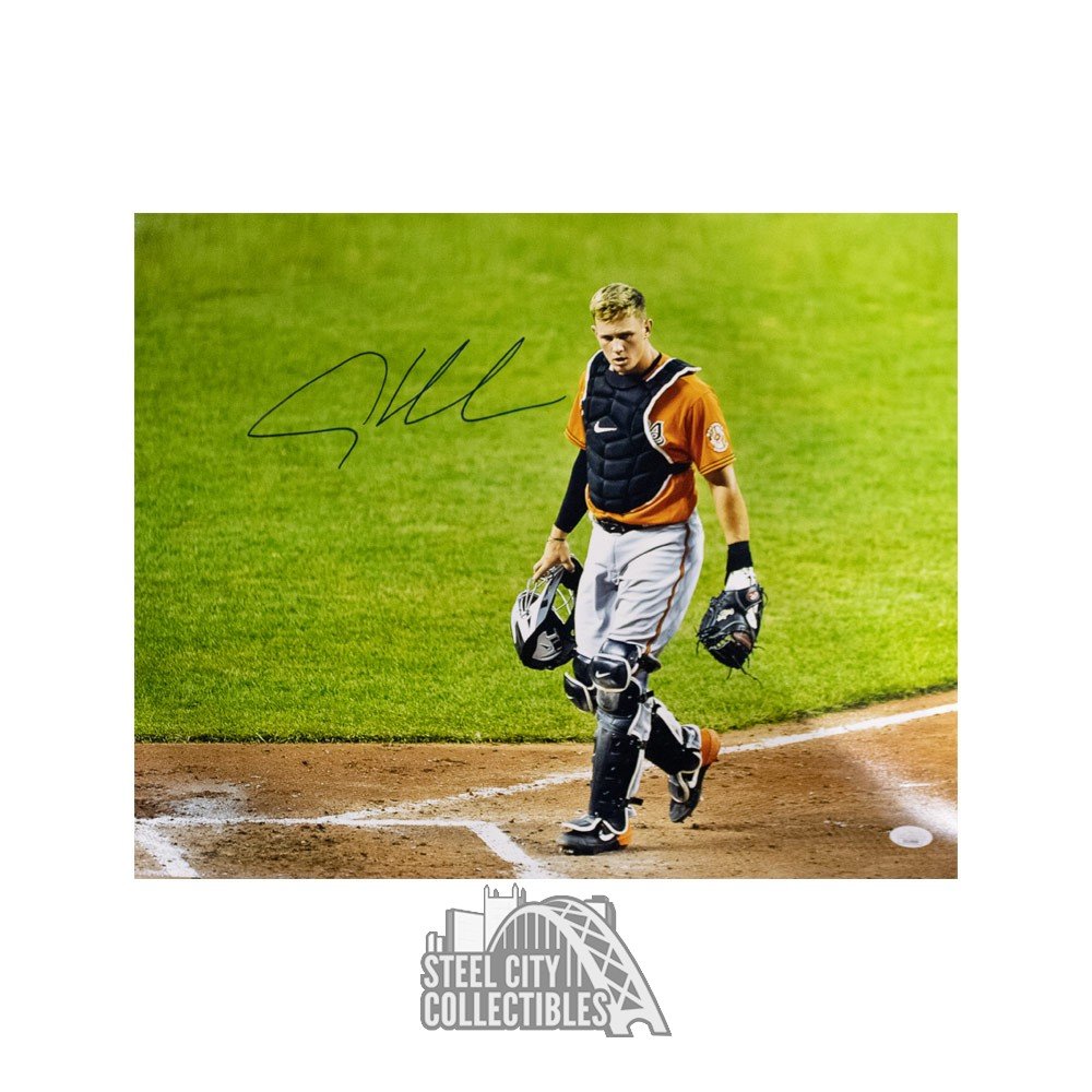 Adley Rutschman Orioles 1st Hit Autographed Card With 8x10 Photo Framed