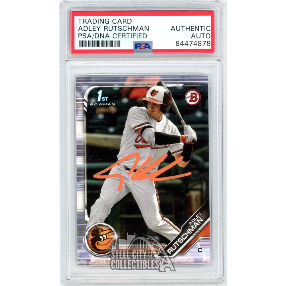 Adley Rutschman 2019 Bowman Autographed Card #BD-1 - PSA/DNA (Orange ...