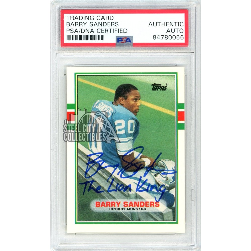 BARRY SANDERS Autographed Detroit Lions Lion King Authentic