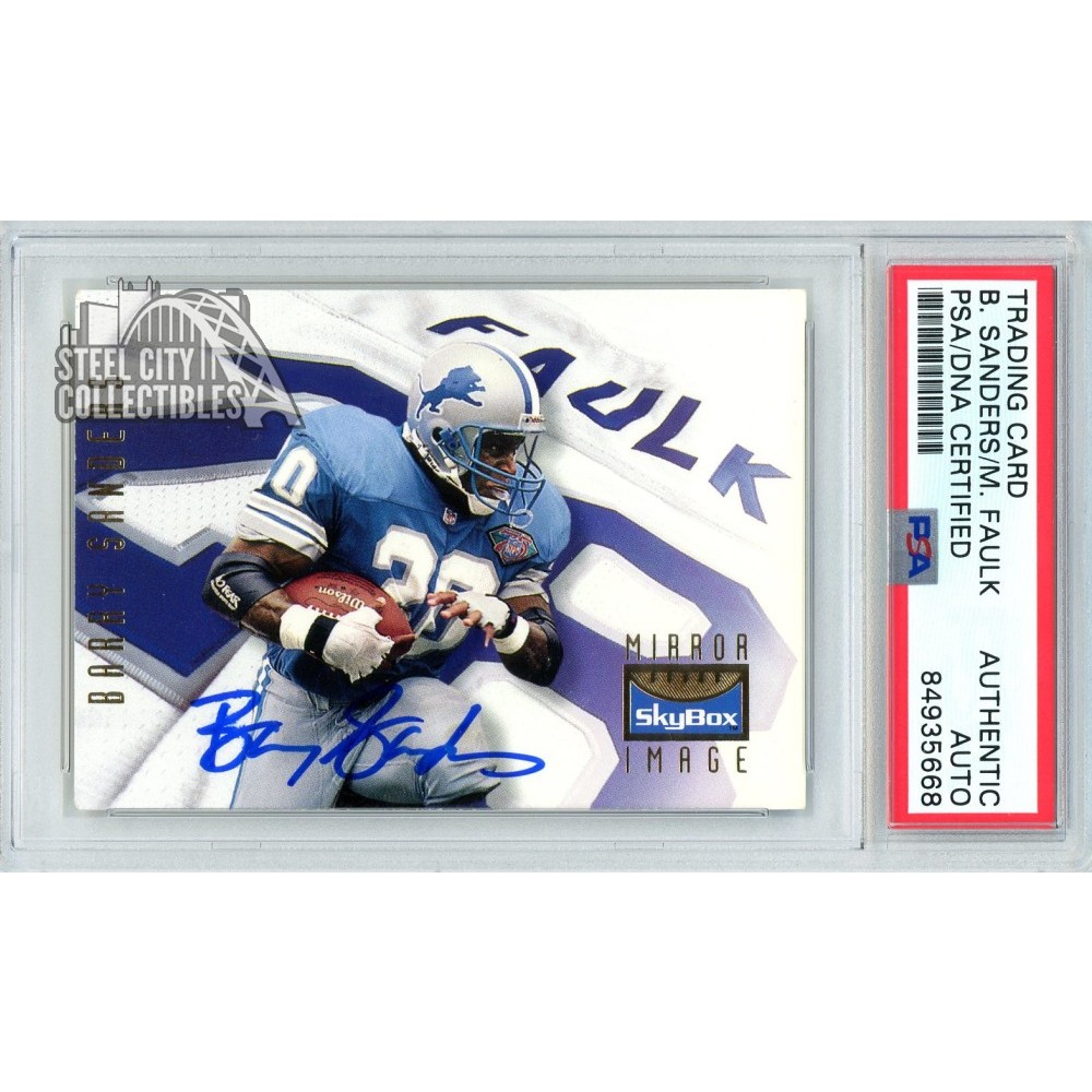 Barry Sanders/Marshall Faulk 1995 Skybox Autograph Card #150 PSA/DNA