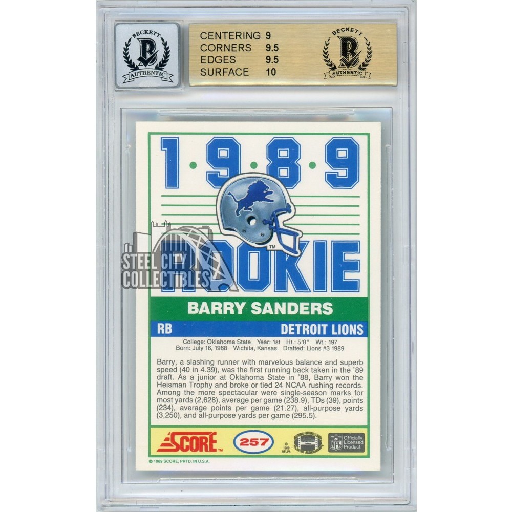 Barry Sanders Signed Rookie Card