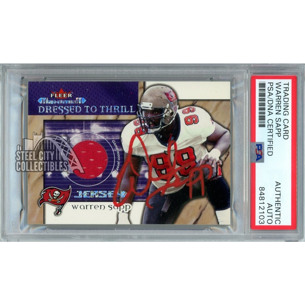 Warren Sapp 2002 Fleer Maximum Autograph Jersey Card PSA/DNA (Red)