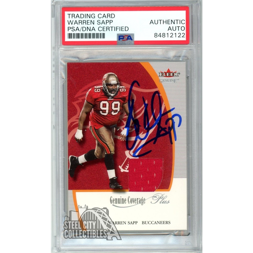 Warren Sapp 2001 Fleer Genuine Autograph Jersey Card PSA/DNA