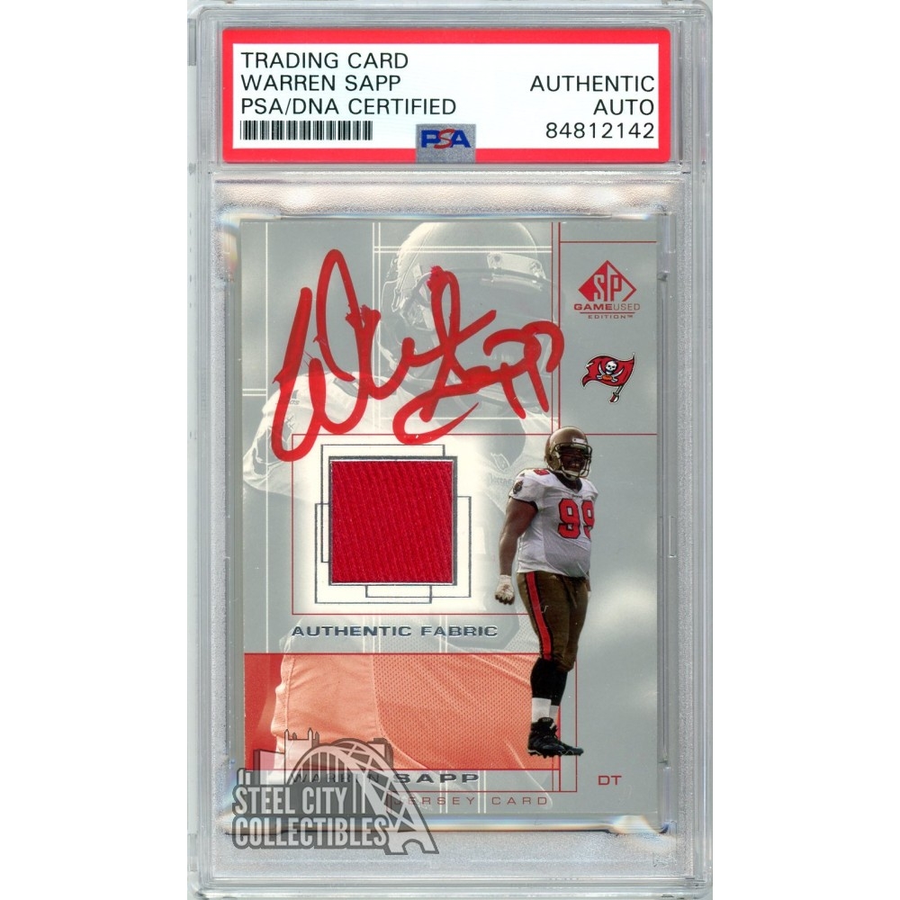 Warren Sapp 2001 Upper Deck Sp Autograph Jersey Card Psa Dna (red 