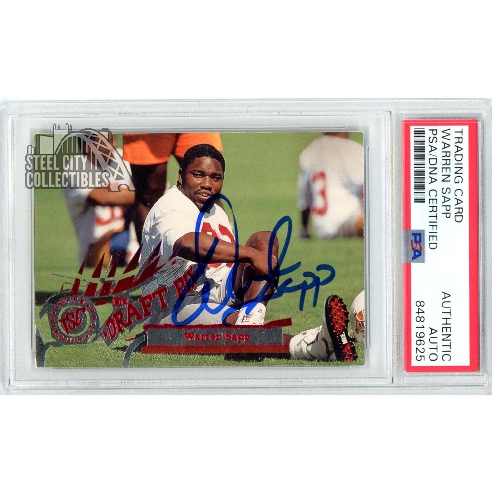 Warren Sapp 1995 Upper Deck Autograph Rookie Card #12 PSA/DNA (Orange)