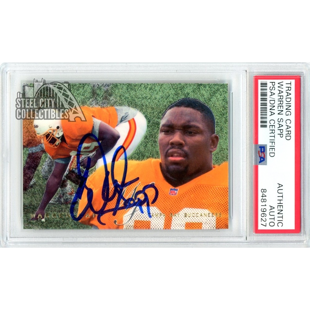 Warren Sapp 1995 Upper Deck Autograph Rookie Card #12 PSA/DNA (Orange)