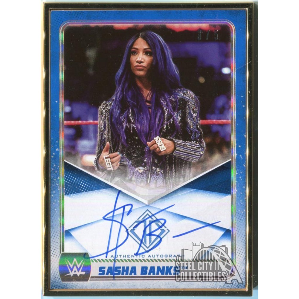 Sasha Banks 2020 Topps Transcendent WWE Autograph Card Blue 3/5 | Steel ...