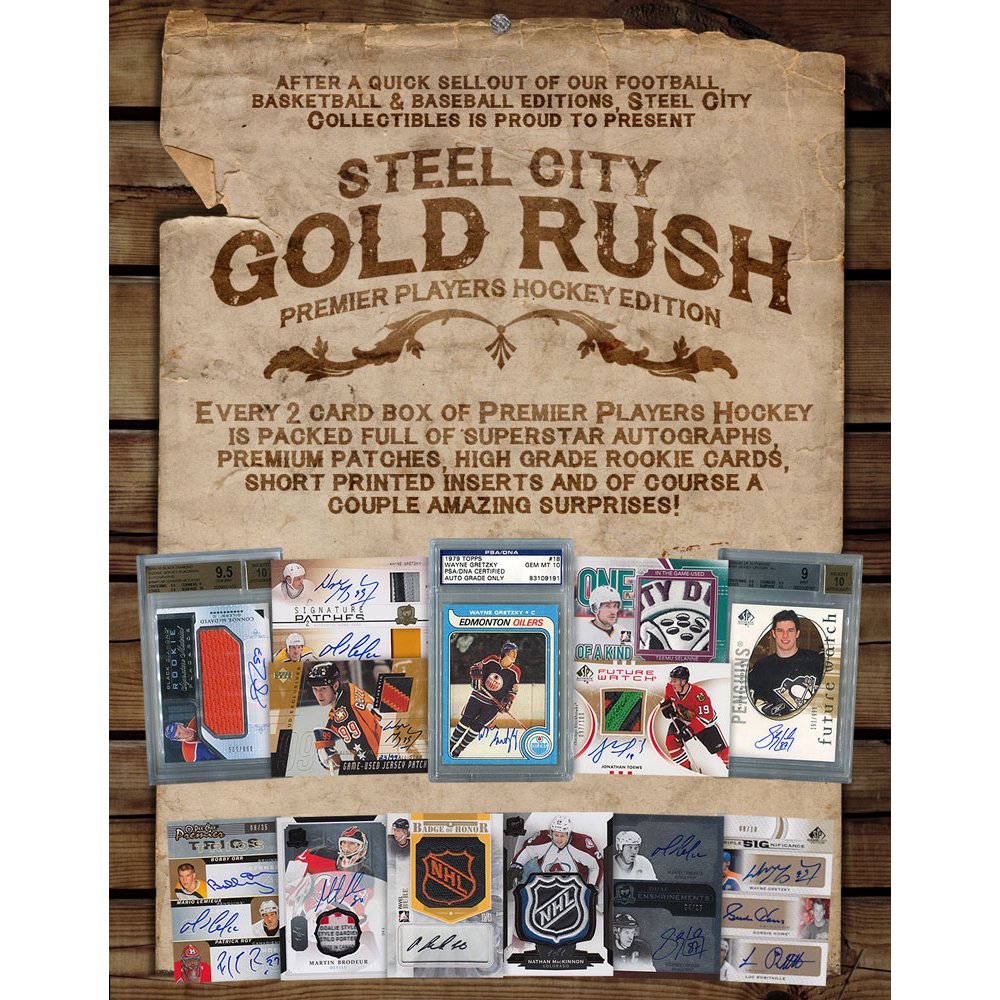 Steel City Gold Rush Premier Players Hockey Edition 6Box Case Steel