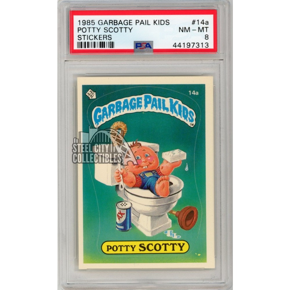 Potty Scotty 1985 Garbage Pail Kids Sticker Card #14a PSA 9 | Steel ...