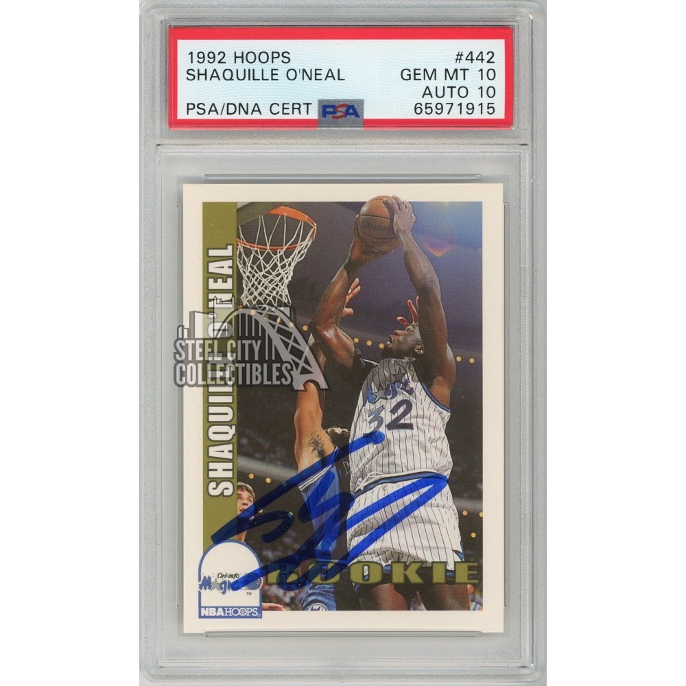 Shaquille O'neal 1992-93 Hoops Autograph Rookie Card #442 Psa 10 Psa 