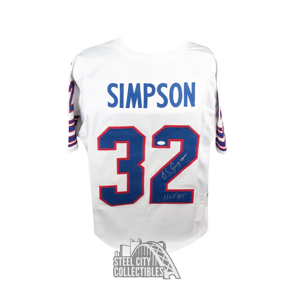OJ Simpson HOF 85 Autographed Buffalo Bills AMP Mini Football Helmet - JSA  COA