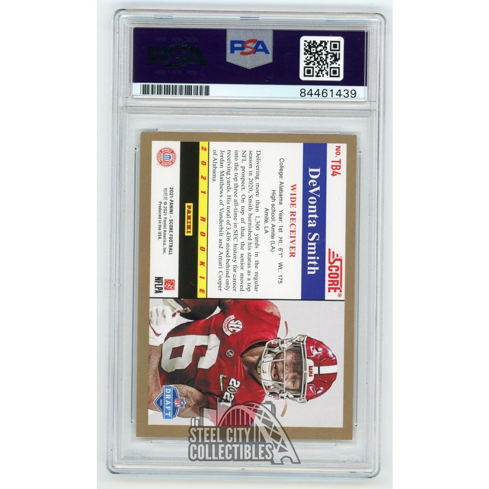 2021 PANINI CONTENDERS DRAFT PICKS CAMPUS ID DEVONTA SMITH #5 ROOKIE PSA 9  POP 1 69542074 - AA Mint Cards