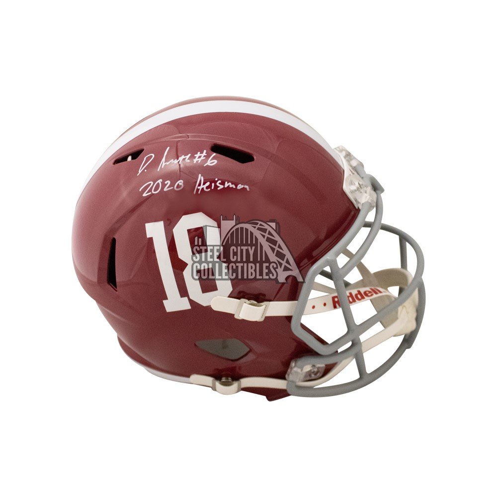 Autographed/Signed Devonta Smith Alabama Red College Football