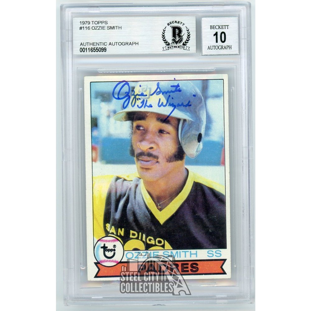 1979 Topps Ozzie Smith Autographed Rookie Card BAS 10 Auto Grade