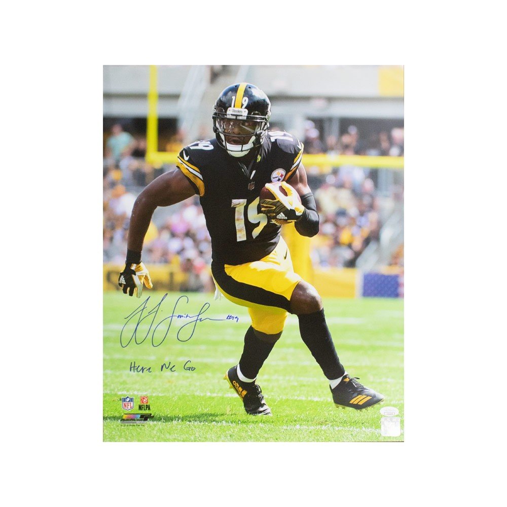 Autographed/Signed JuJu Smith-Schuster Pittsburgh Black Football